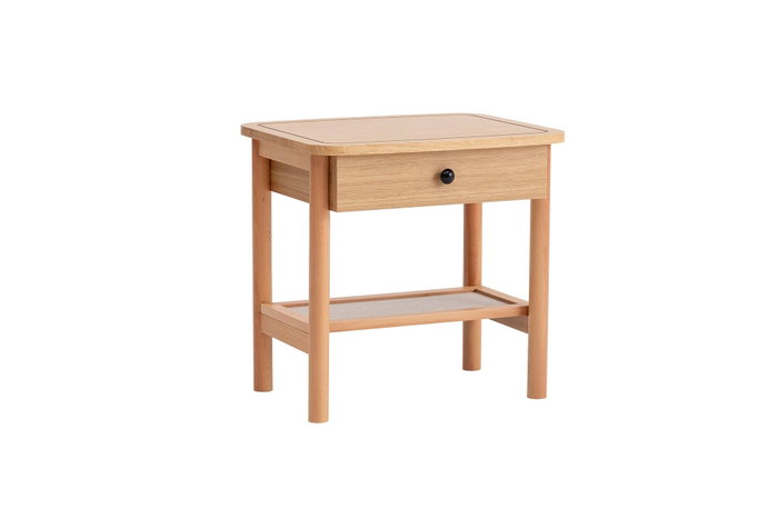 Hanah Home Daisy Drawer Mesa de Noche Natural y Madera